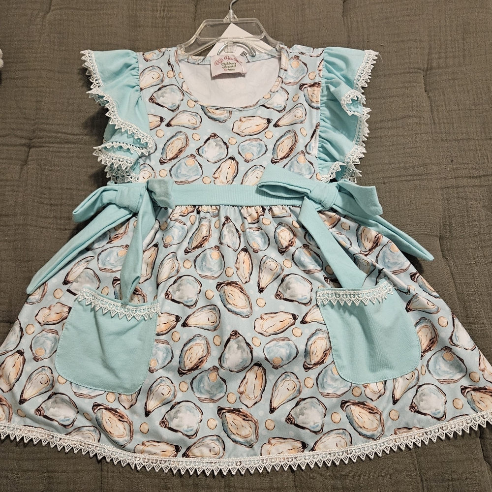 Blue Oyster Print Dress